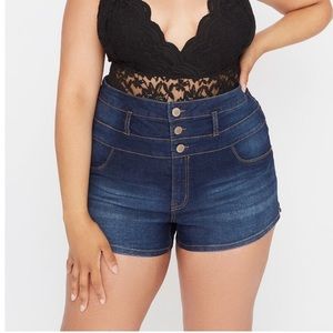 Charlotte Russe High Waist Jean Shorts Refuge
